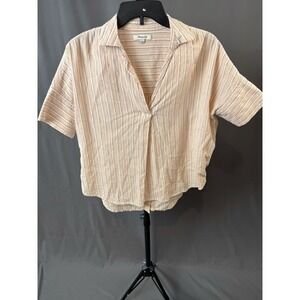Madewell Oversized V-Neck Button-Down Shirt Women's Size S